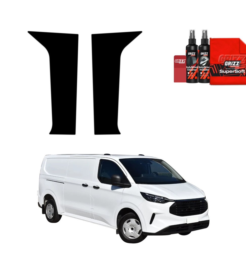 2w1 Czarna folia na słupki do Ford Custom (2023-2026)