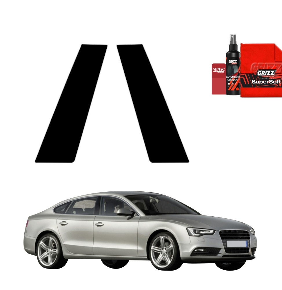 2w1 Czarna folia na słupki do Audi A5 8T SUV 5D (2007-2016)