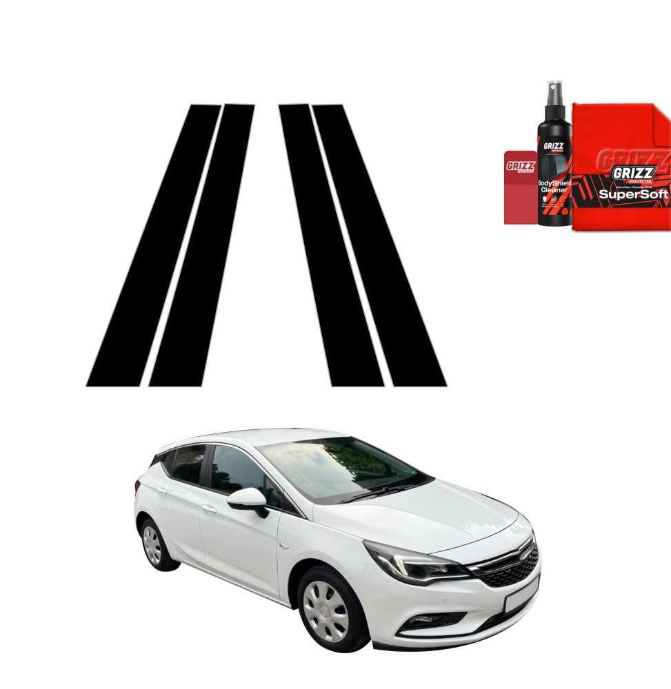 4w1 Czarna folia na słupki do Opel Astra K Facelift (2019-2022)