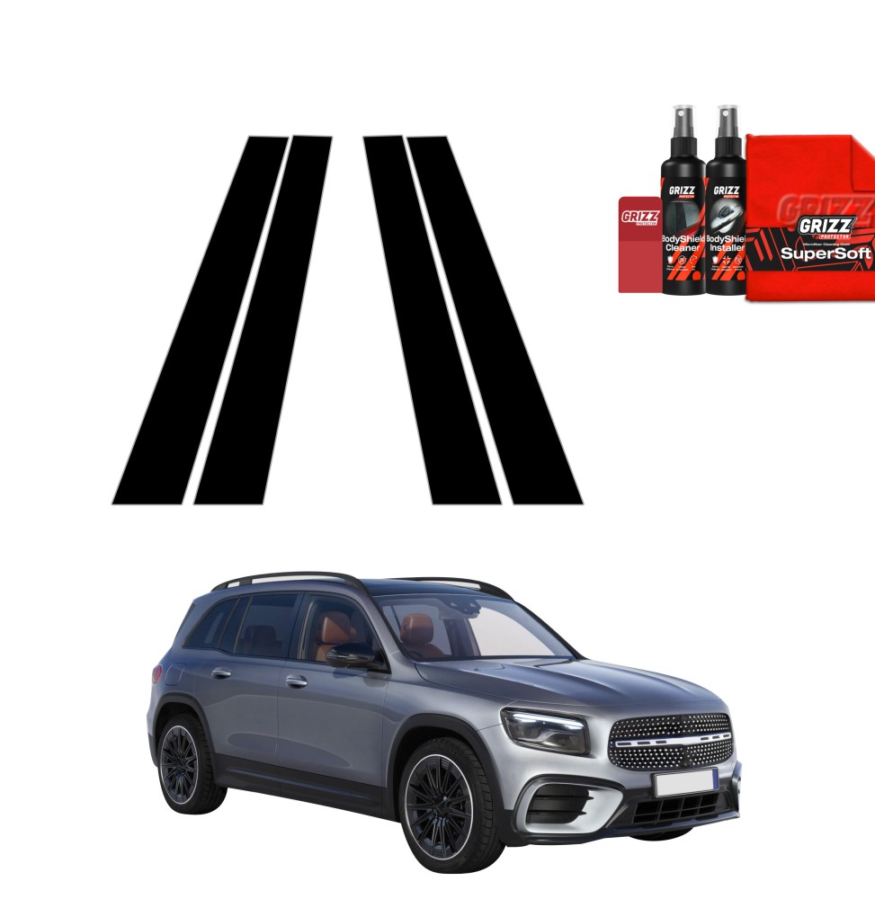 4w1 Czarna folia na słupki do Mercedes GLB 200 (2023-2026)