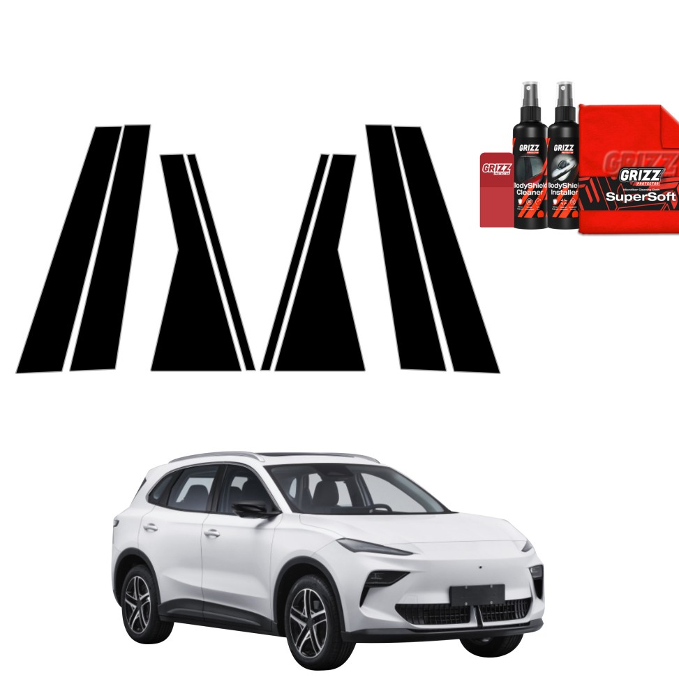 8w1 Czarna folia na słupki do MG S5 EV (2025-2026)