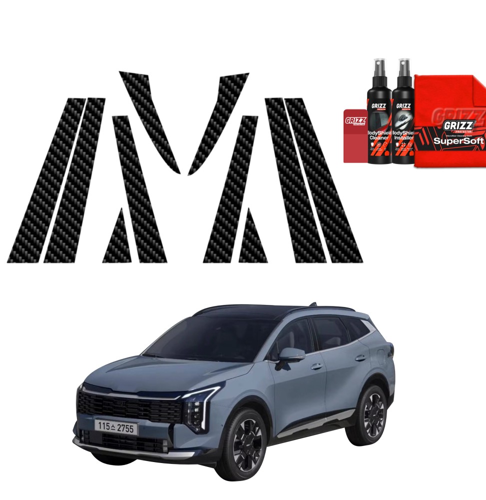 10w1 Folia karbonowa na słupki do Kia Sportage 5 (2025-2026)
