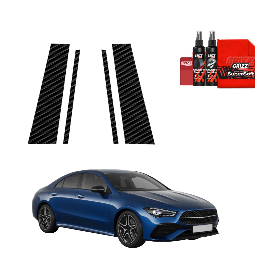 4w1 Folia karbonowa na słupki do Mercedes CLA 200 (2025-2026)