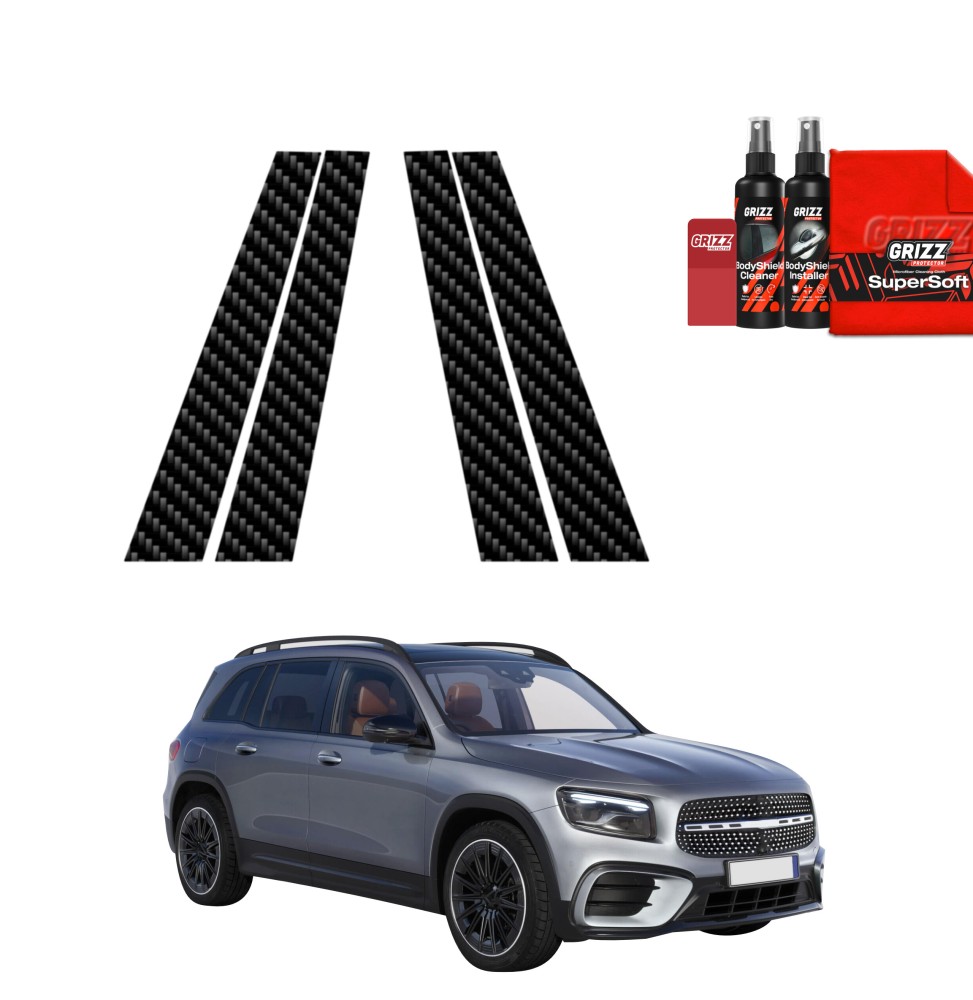 4w1 Folia karbonowa na słupki do Mercedes GLB 200 (2023-2026)