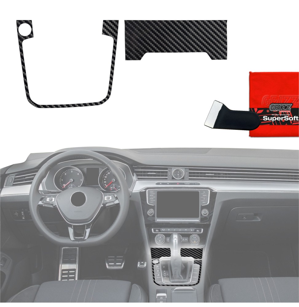 Folia do wnętrza Volkswagen Passat B8 Alltrack (2014-2023) GRIZZ 2w1 Karbonowa Połyskująca
