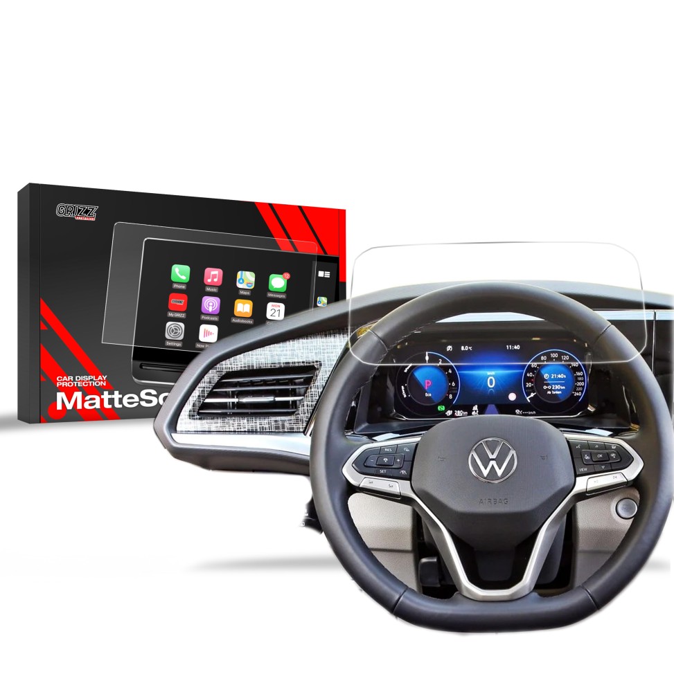 Folia antyodciskowa na ekran Volkswagen VW Multivan 4 Virtual Cockpit 10,25" (2021-2024) matowa Grizz