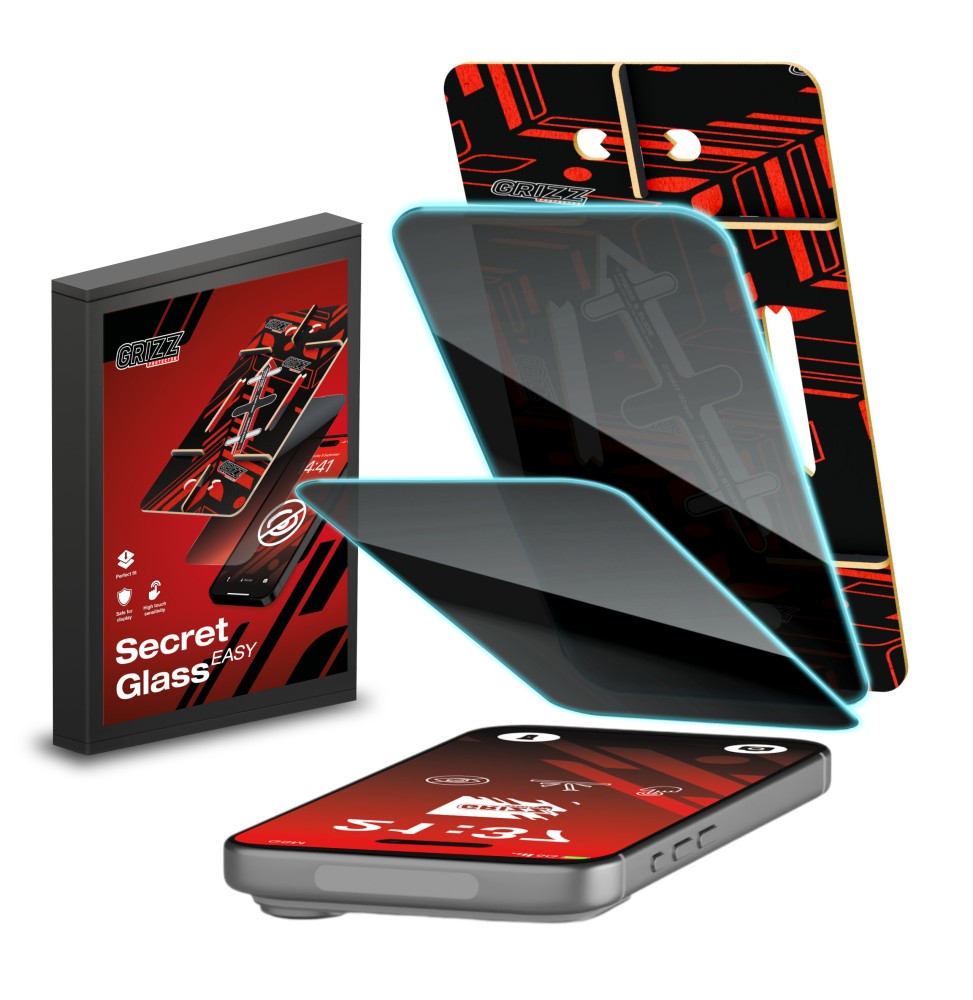 2-PAK Grizz SecretGlass Easy szkło prywatyzujące z ramką do Apple iPhone 17 Pro