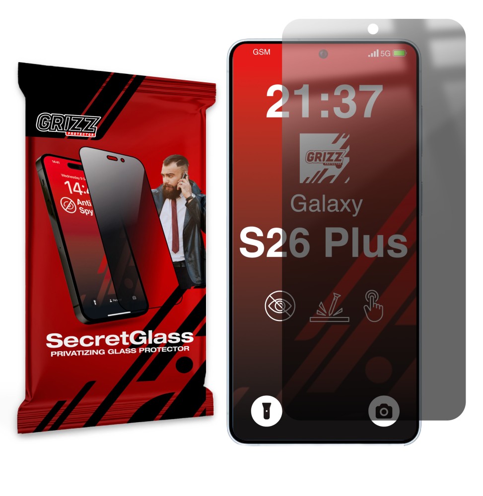 Sekretne szkło hybrydowe do Samsung Galaxy S26 Plus prywatyzujące Grizz SecretGlass