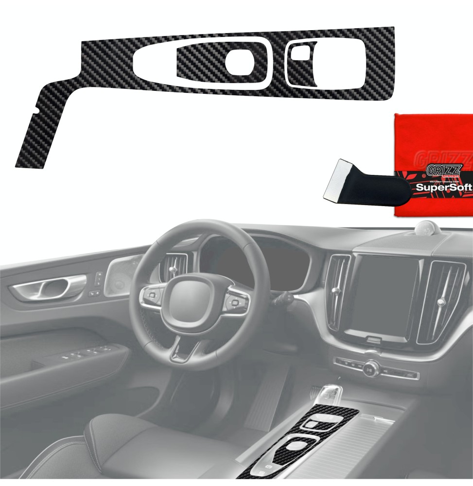 Folia do wnętrza Volvo XC60 D4 (2020-2021) GRIZZ 3w1 Karbonowa Połyskująca