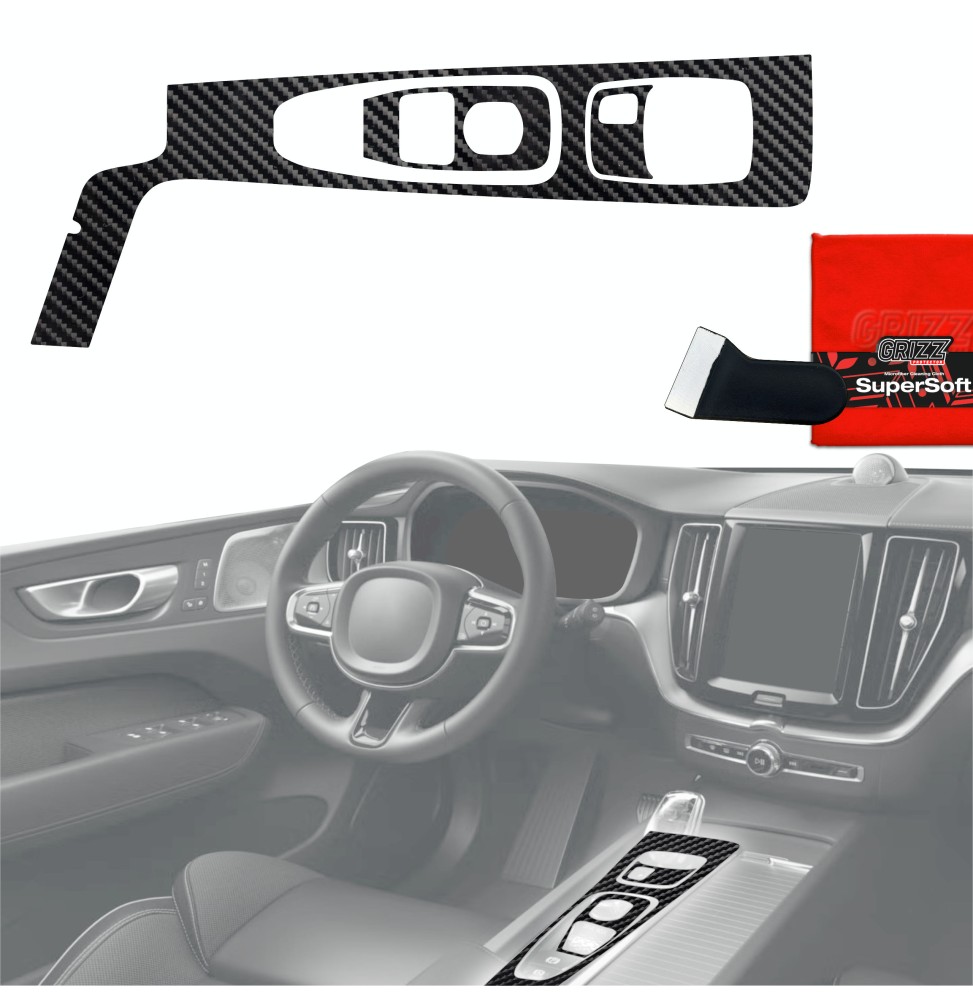 Folia do wnętrza Volvo XC60 B5 Drive Mode (2020) GRIZZ 3w1 Karbonowa Połyskująca