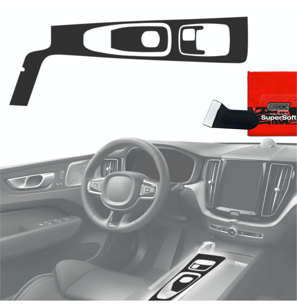 Folia do wnętrza Volvo XC60 T8 (2023-2024) GRIZZ 3w1 Czarna Antyodciskowa