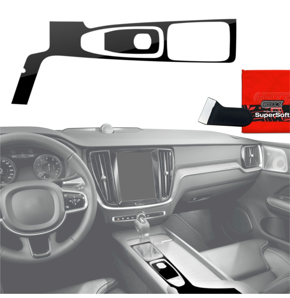 Folia do wnętrza Volvo XC90 D4 (2017-2018) GRIZZ 2w1 Czarna Połyskująca
