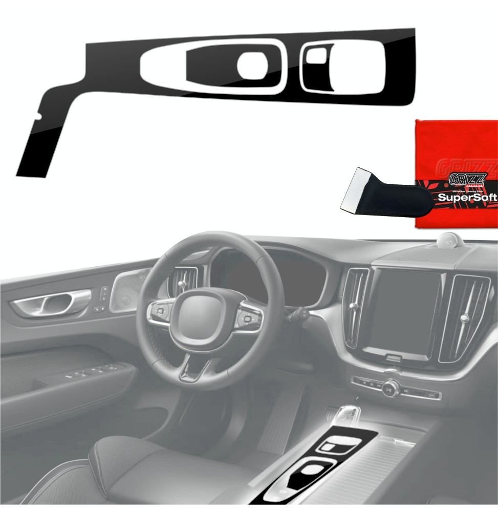 Folia do wnętrza Volvo XC60 T6 (2021-2022) GRIZZ 3w1 Czarna Połyskująca