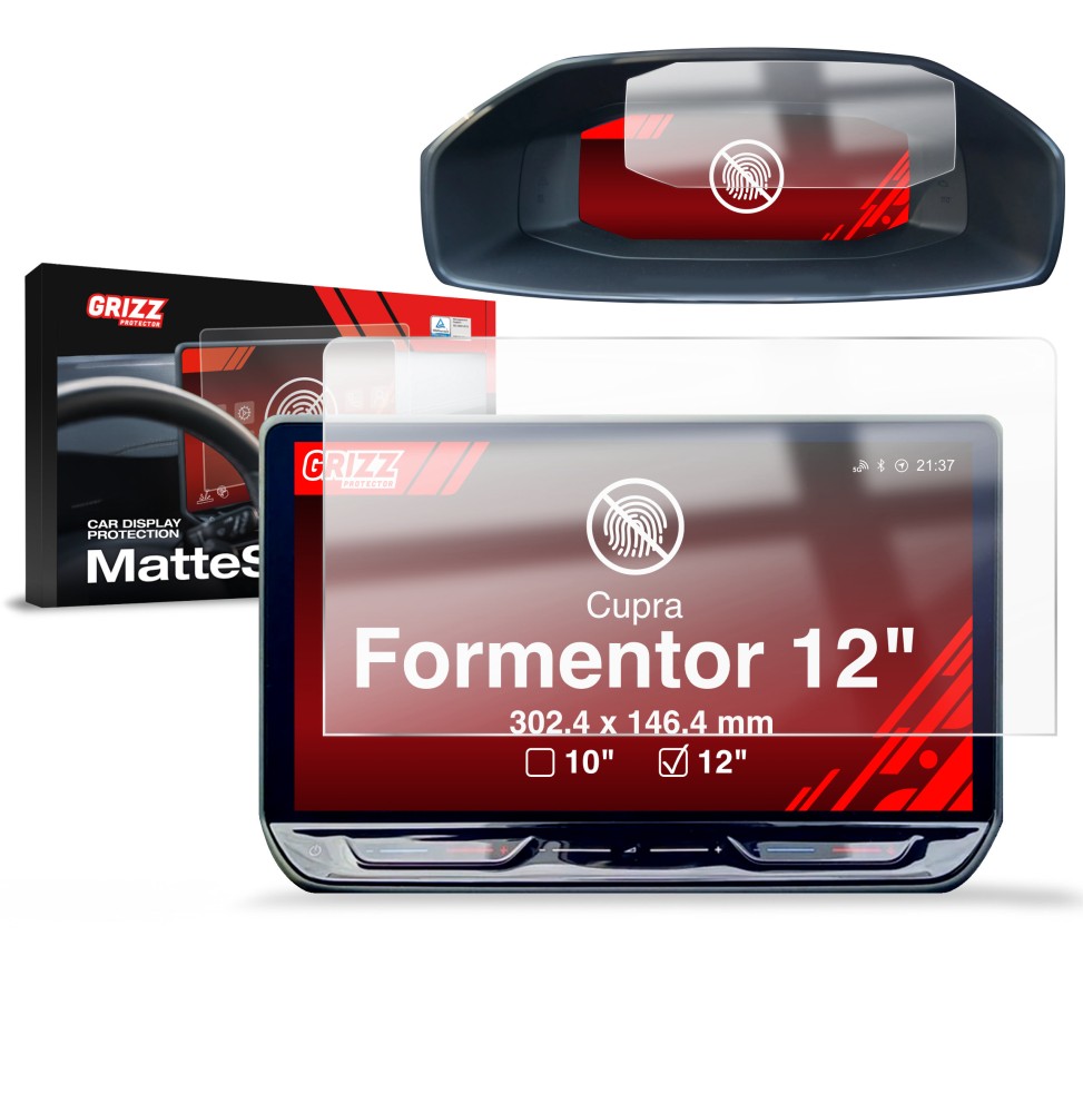 Folia antyodciskowa na ekran Cupra Formentor 12" (2020-2024) matowa Grizz 2w1