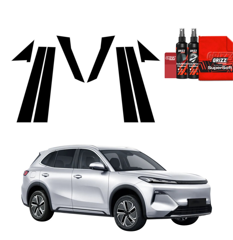8w1 Czarna folia na słupki do Geely Starray EM-i (2025-2026)