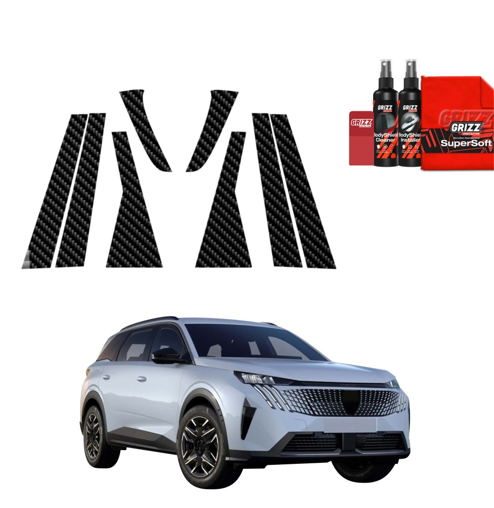 8w1 Folia karbonowa na słupki do Peugeot 5008 (2025-2026)