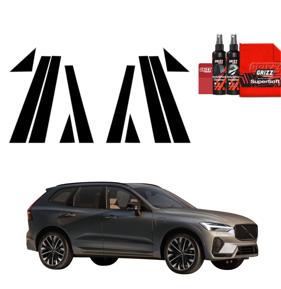 10w1 Czarna folia na słupki do Volvo XC60 (2025-2026)