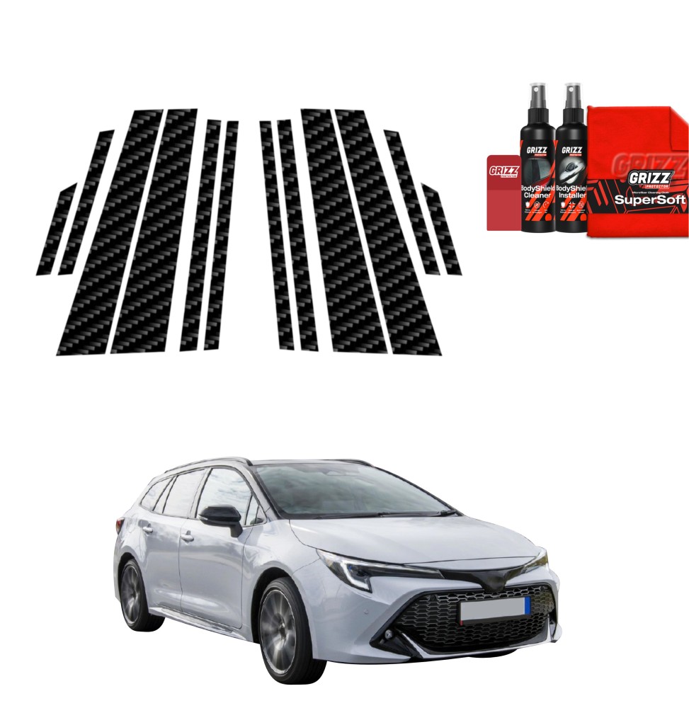 12w1 Folia karbonowa na słupki do Toyota Corolla Kombi (2019-2022)
