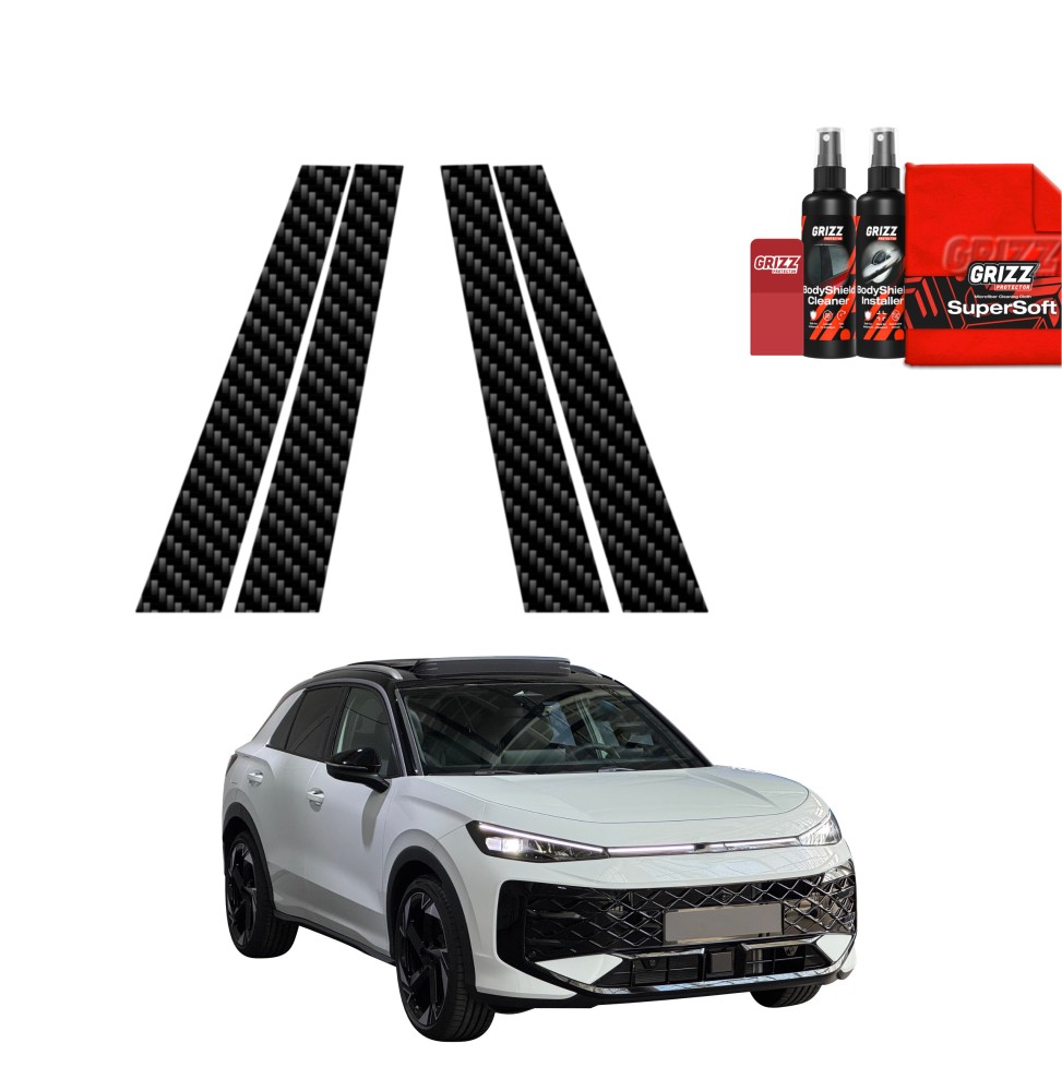 4w1 Folia karbonowa na słupki do Volkswagen T-Roc (2025-2026)