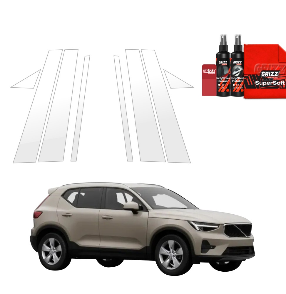 8w1 Folia ochronna na słupki do Volvo XC40 (2022-2026)