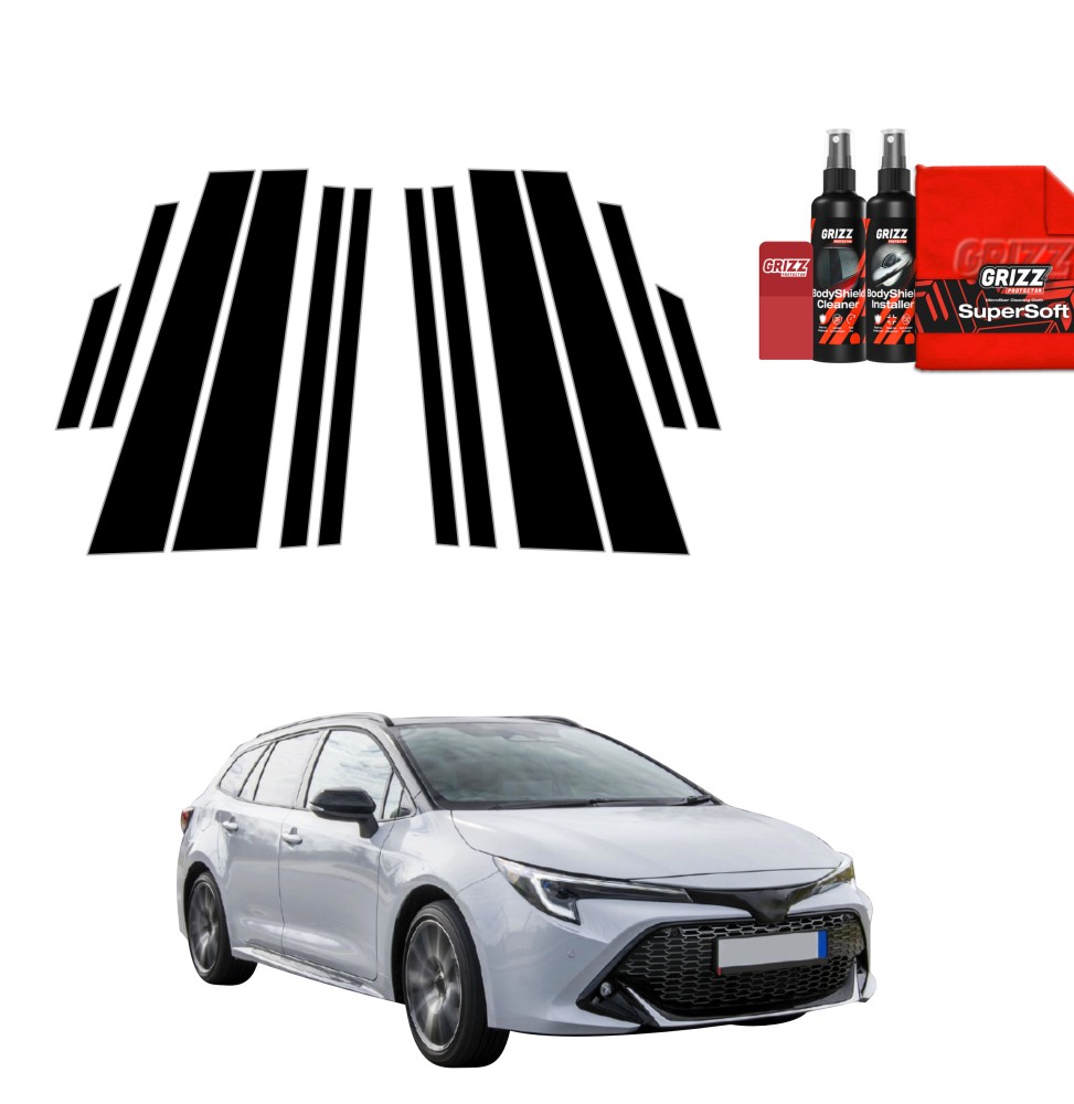12w1 Czarna folia na słupki do Toyota Corolla Kombi (2019-2022)