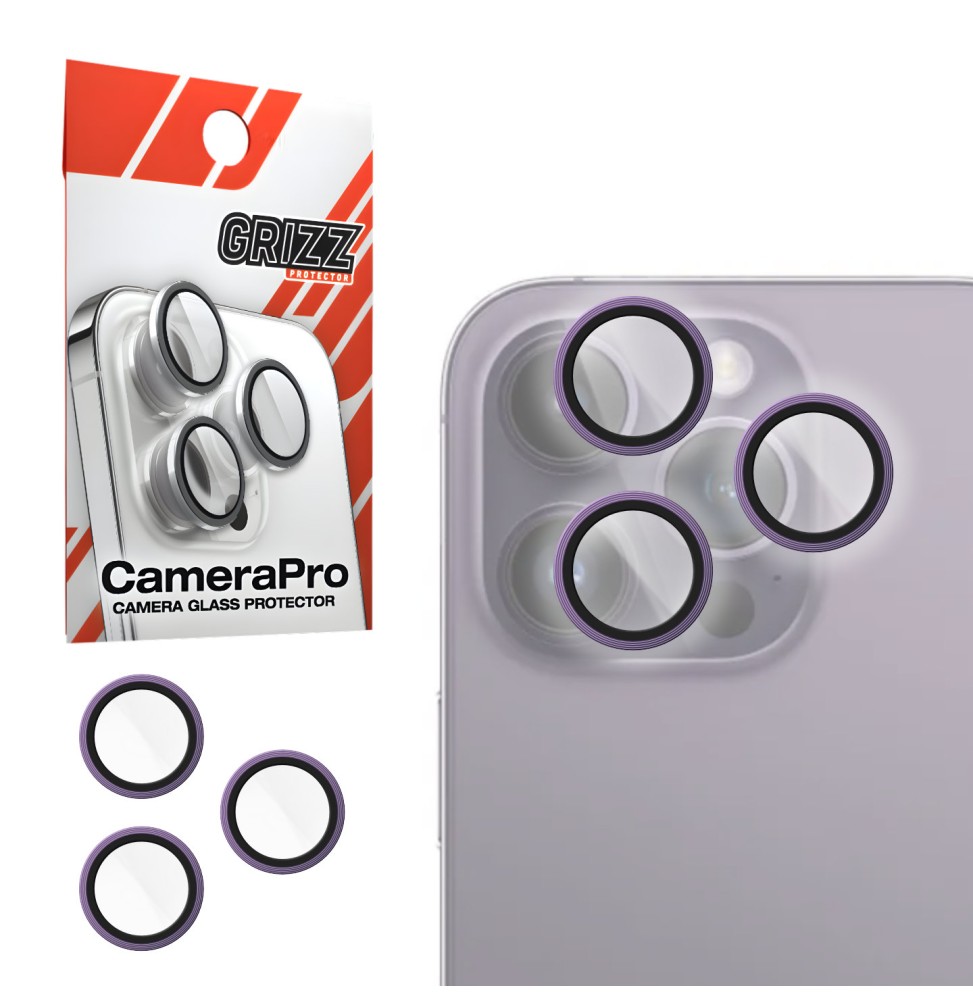 Szkło na aparat z ramką do Apple iPhone 14 Pro Deep Purple GRIZZ
