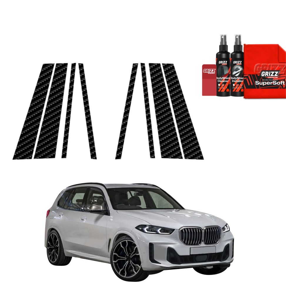 8w1 Folia karbonowa na słupki do BMW X5 G05 (2023-2026)