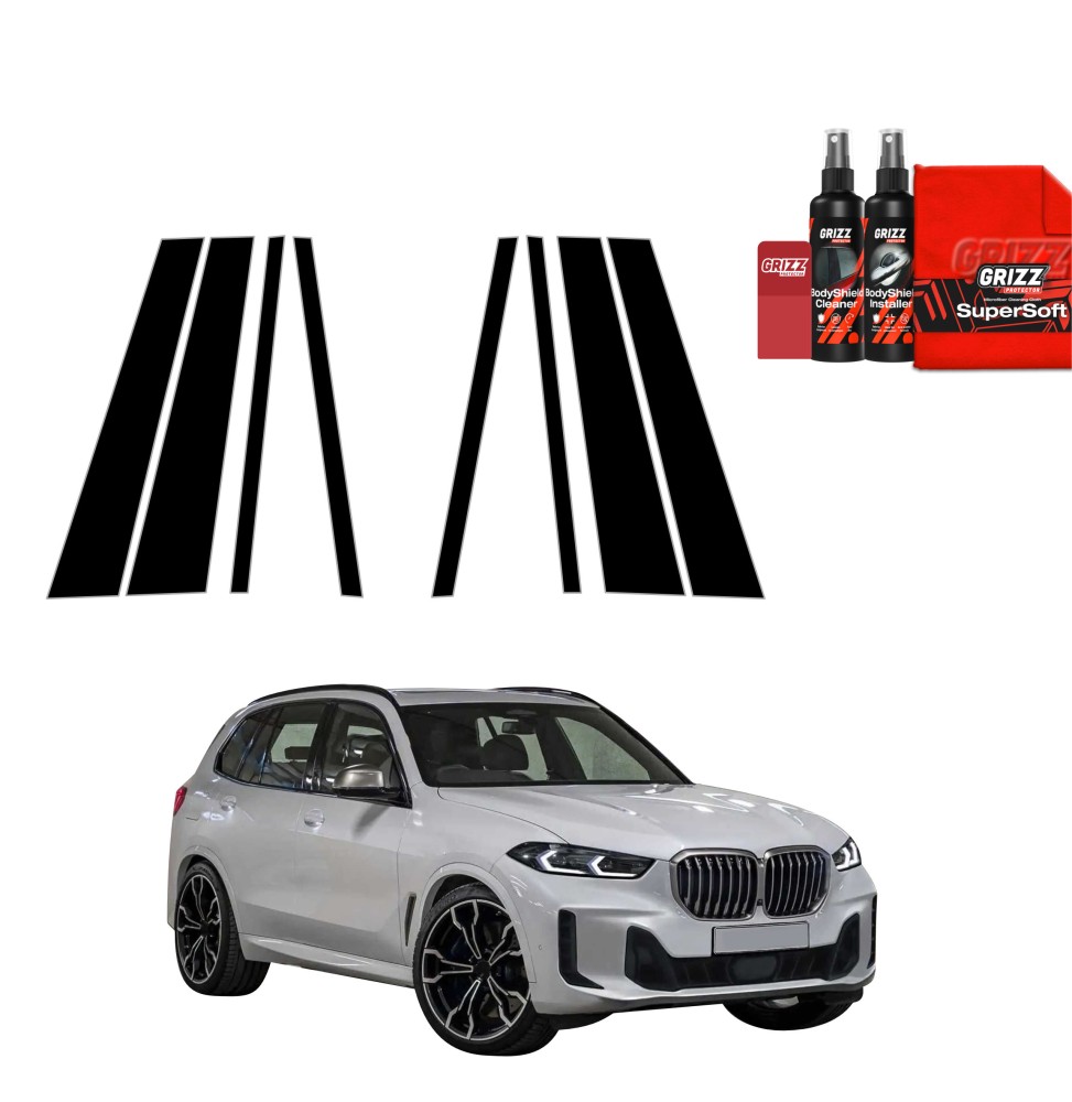8w1 Czarna folia na słupki do BMW X5 G05 (2023-2026)