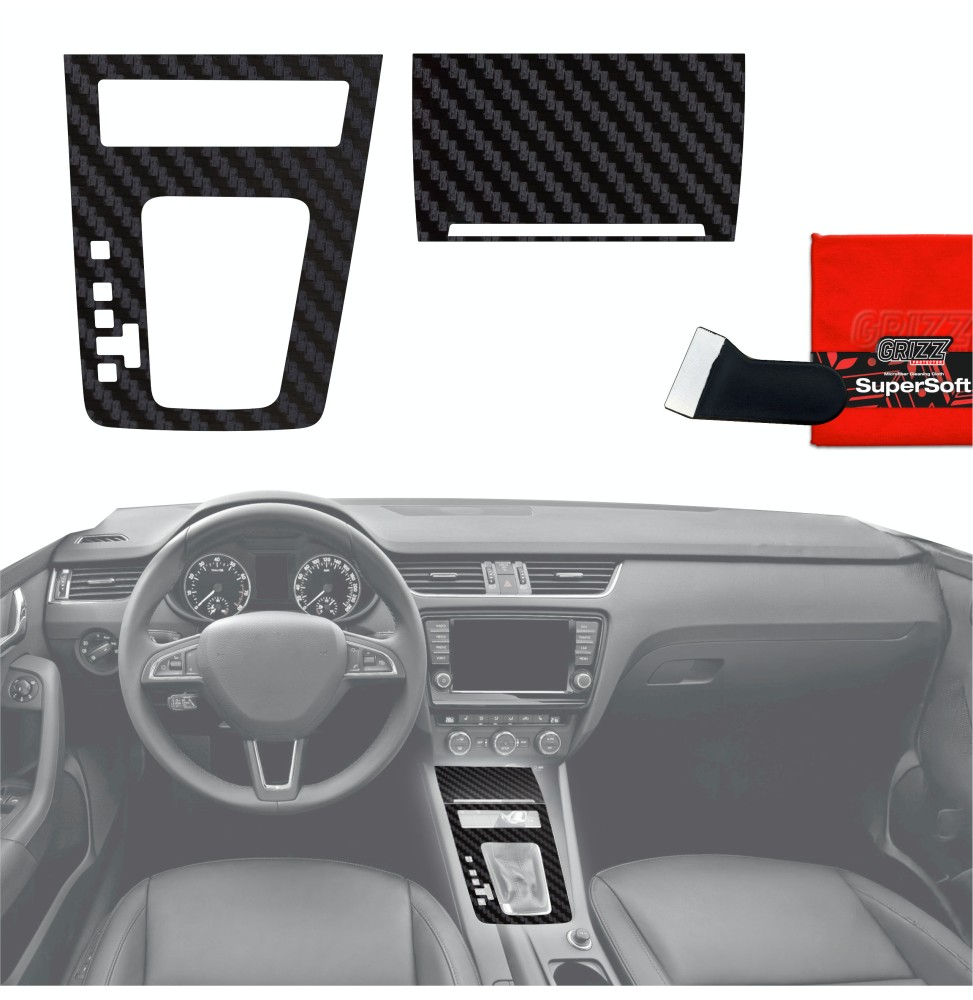 Folia do wnętrza Skoda Octavia 3 DSG (2017-2020) GRIZZ 2w1 Karbonowa Antyodciskowa
