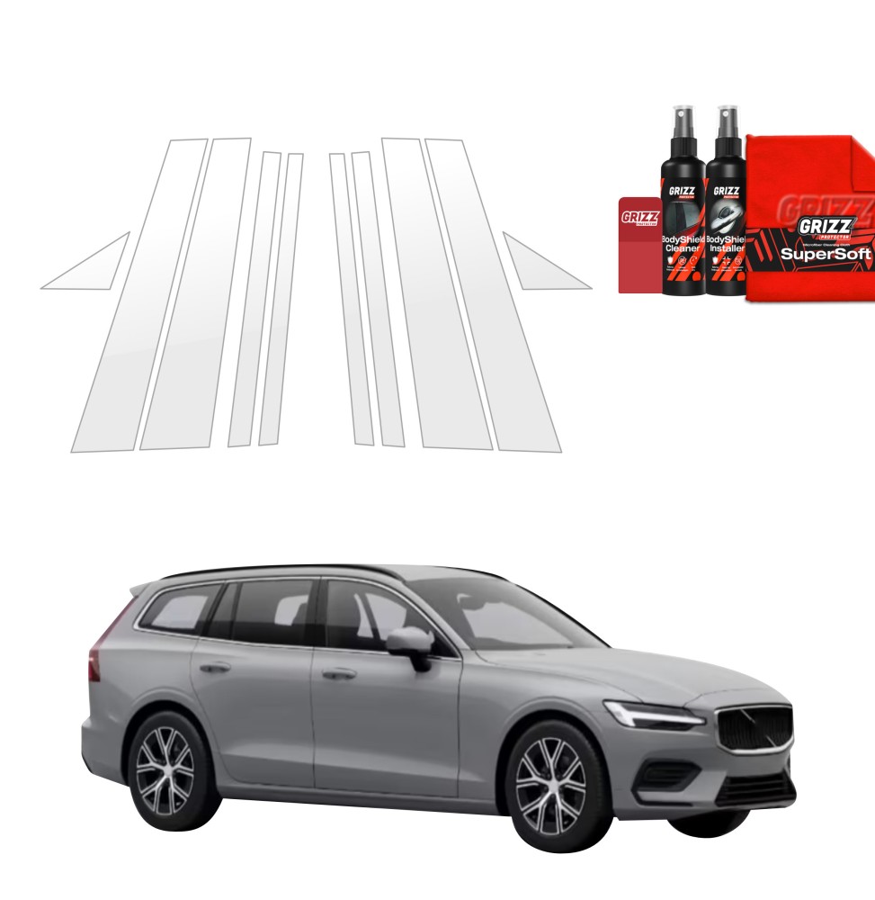 10w1 Folia ochronna na słupki do Volvo V60 (2026)