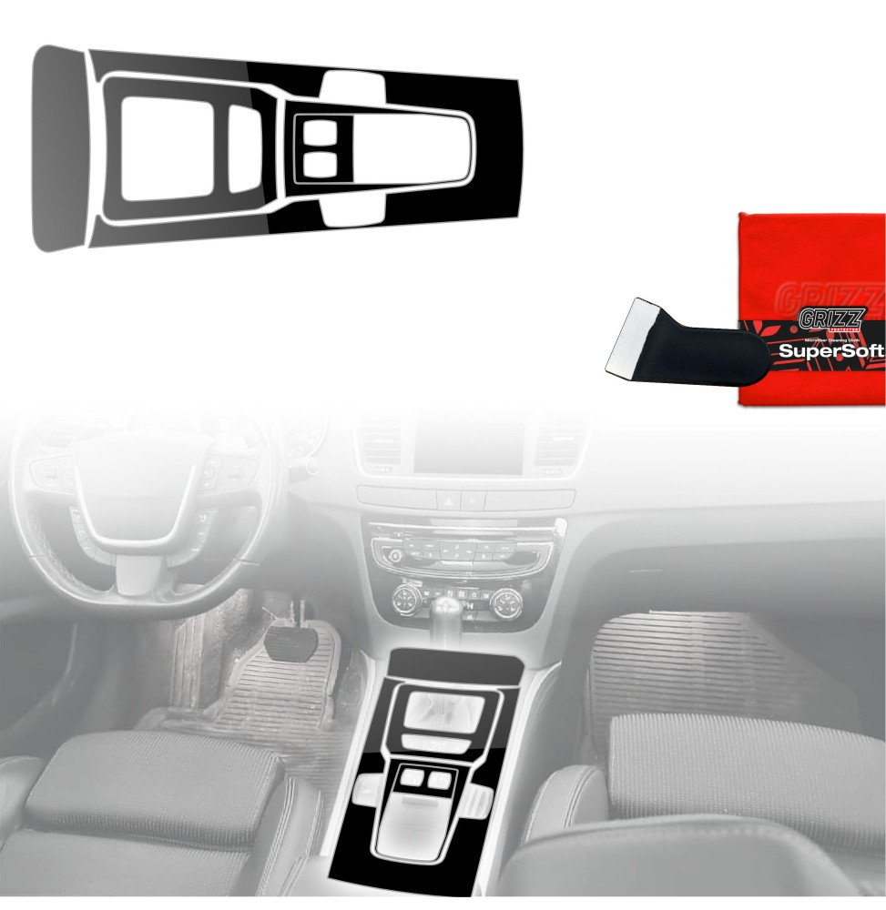 Folia do wnętrza Peugeot 508 Automat (2010-2018) GRIZZ 5w1 Czarna Połyskująca