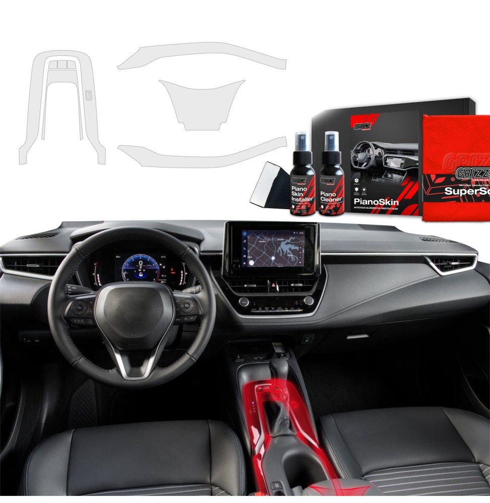 4w1 Grizz folia ochronna do wnętrza Toyota Corolla DSG (2019-2026) Antyodciskowa PianoSkin
