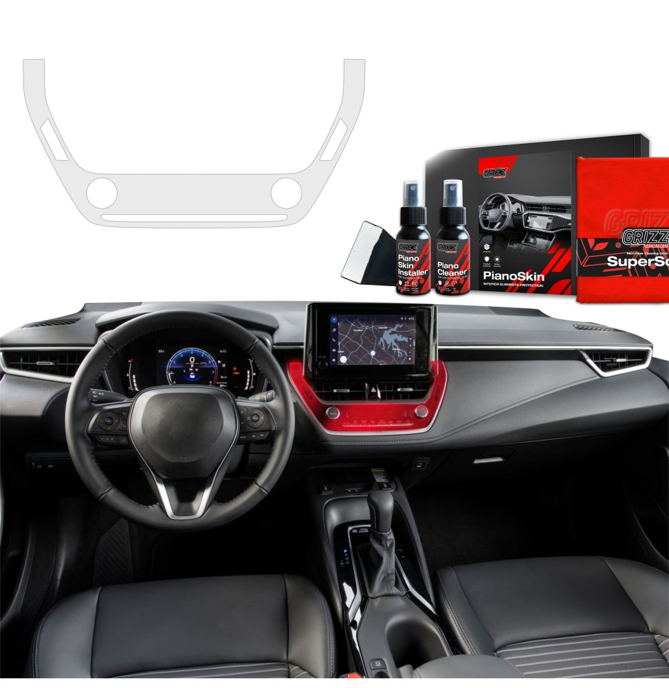 Grizz folia ochronna do wnętrza Toyota Corolla (2019-2026) Antyodciskowa PianoSkin