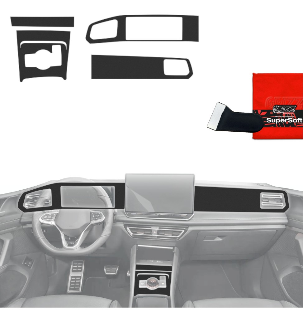 Folia do wnętrza Volkswagen Tiguan 3 (2024-2026) GRIZZ 5w1 Czarna Antyodciskowa