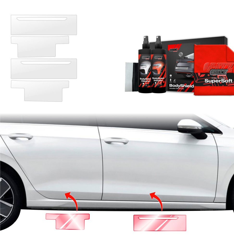 4w1 Folia ochronna na progi do Volkswagen VW Golf 8 Hatchback (2024-2026)