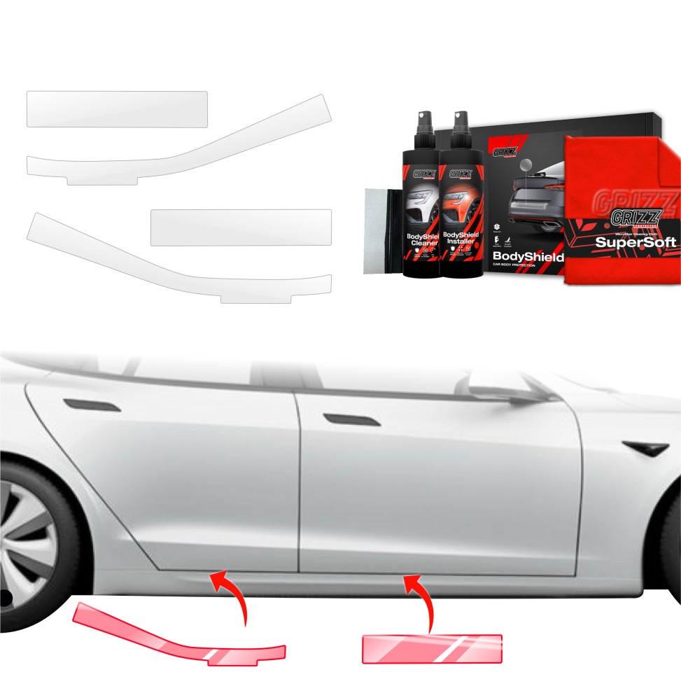 4w1 Folia ochronna na progi do Tesla Model S (2023-2026)