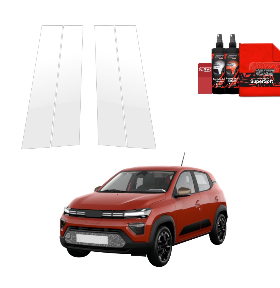 4w1 Folia ochronna na słupki do Dacia Spring (2024-2026)