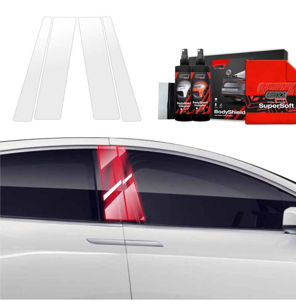 4w1 Folia ochronna na słupki do Tesla Model X (2021-2026)
