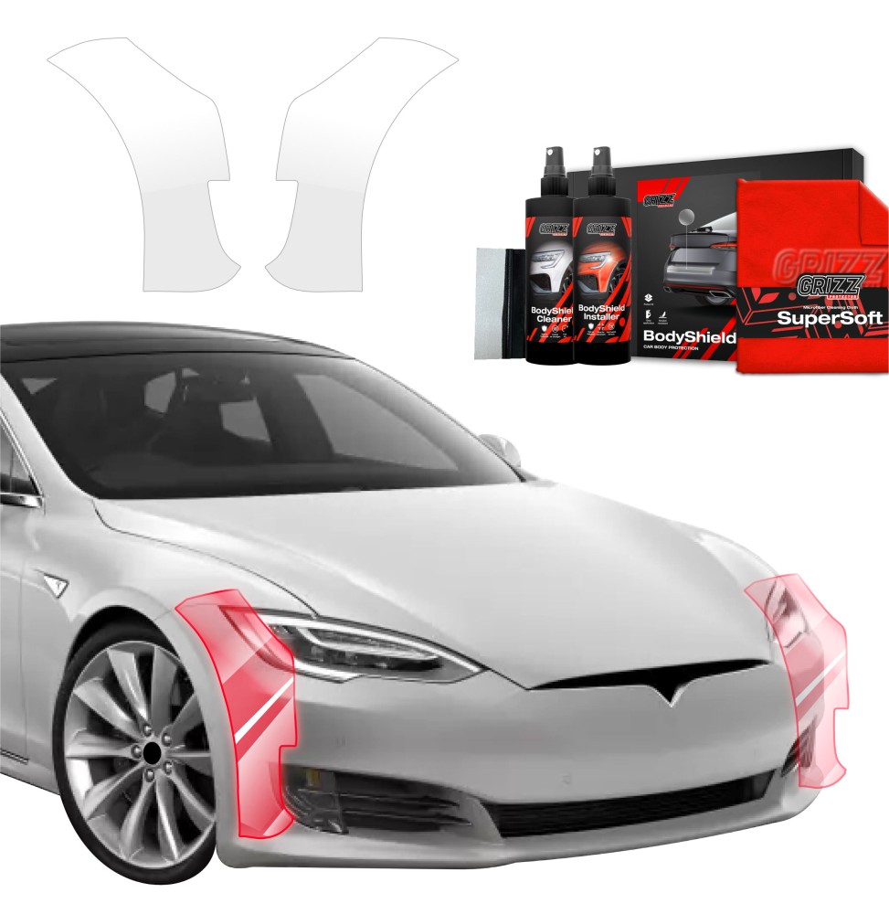 2w1 Folia ochronna na bok zderzaka do Tesla Model S (2023-2026)