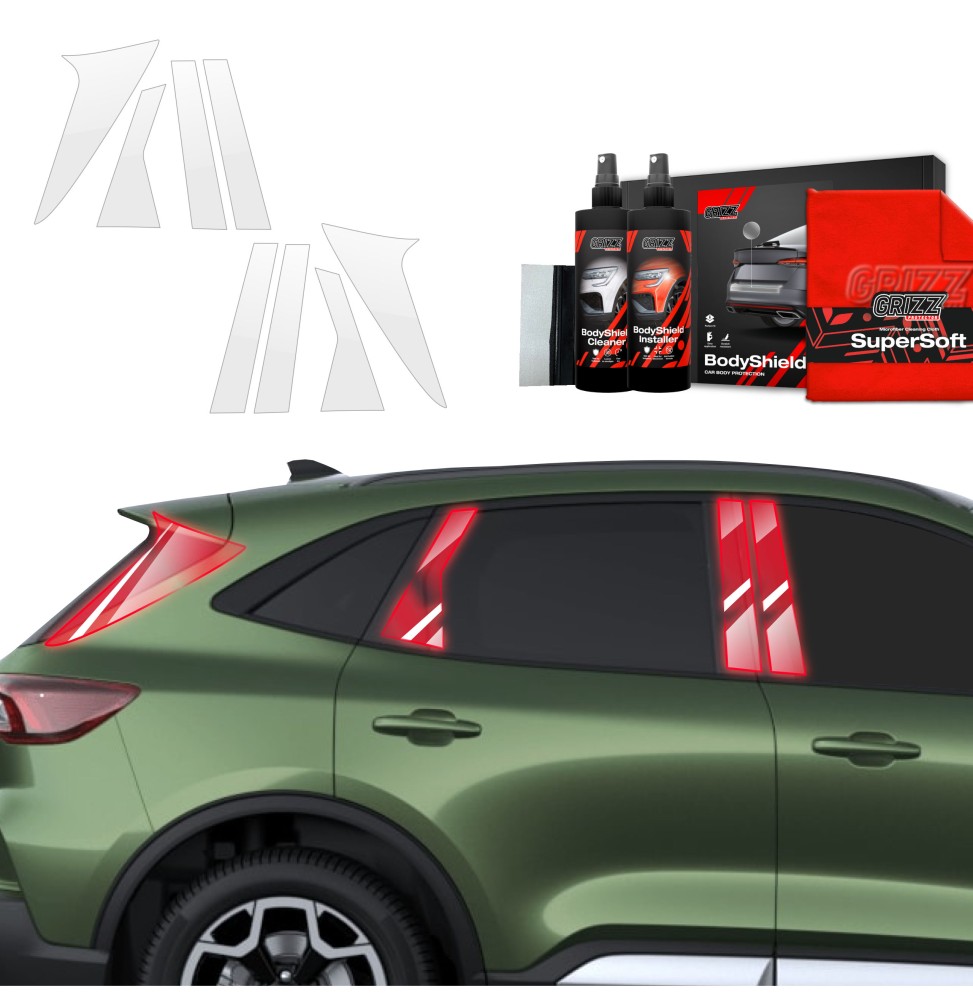8w1 Folia ochronna na słupki do Ford Kuga Titanium Facelift (2024-2026)