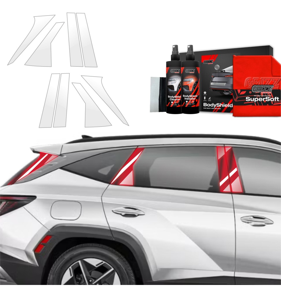 8w1 Folia ochronna na słupki do Hyundai Tucson Facelift (2024-2026)