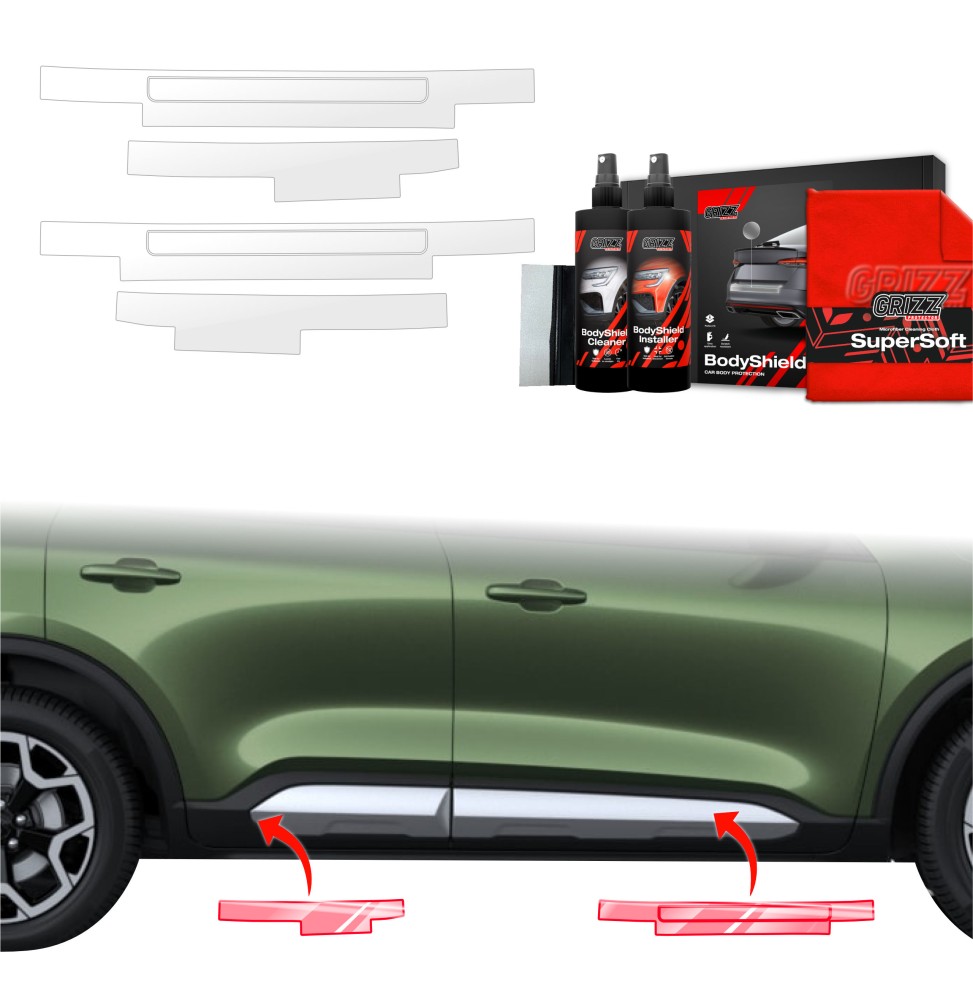 4w1 Folia ochronna na progi z nakładkami do Ford Kuga Active Facelift (2024-2026)
