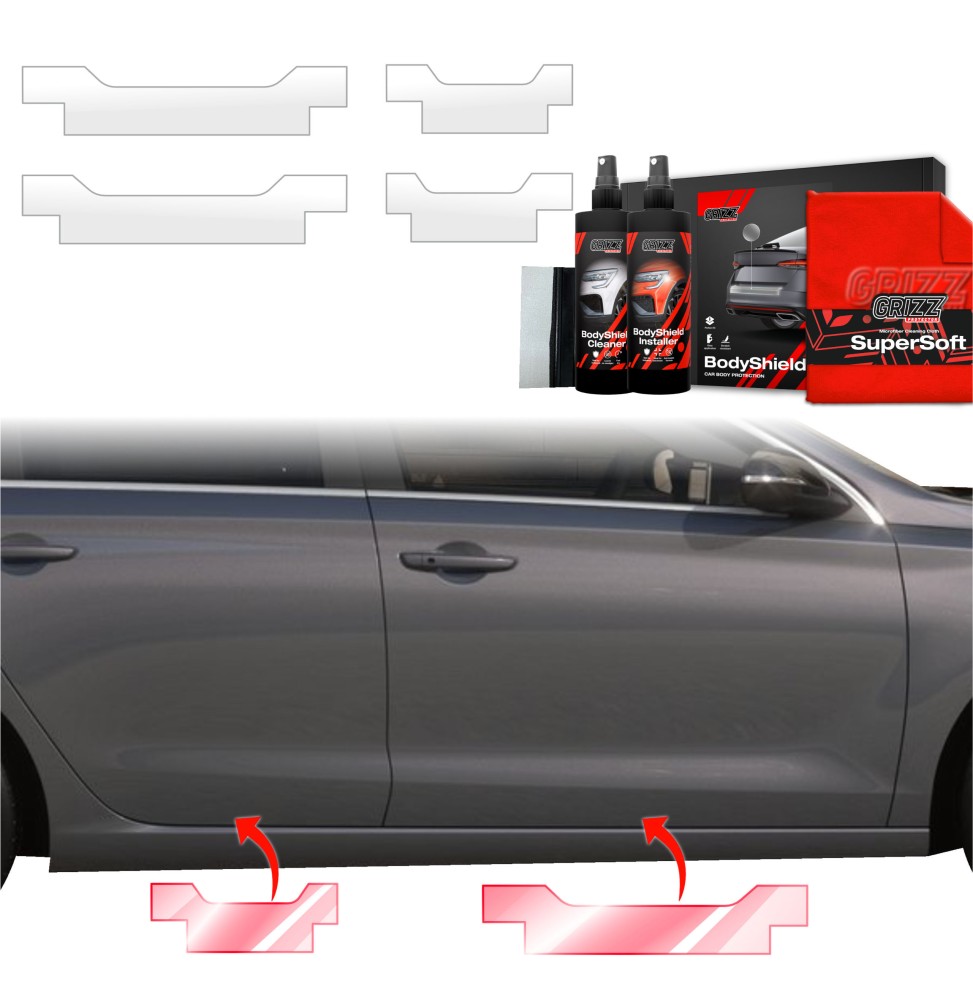 4w1 Folia ochronna na progi do Hyundai i30 Hatchback (2020-2026)
