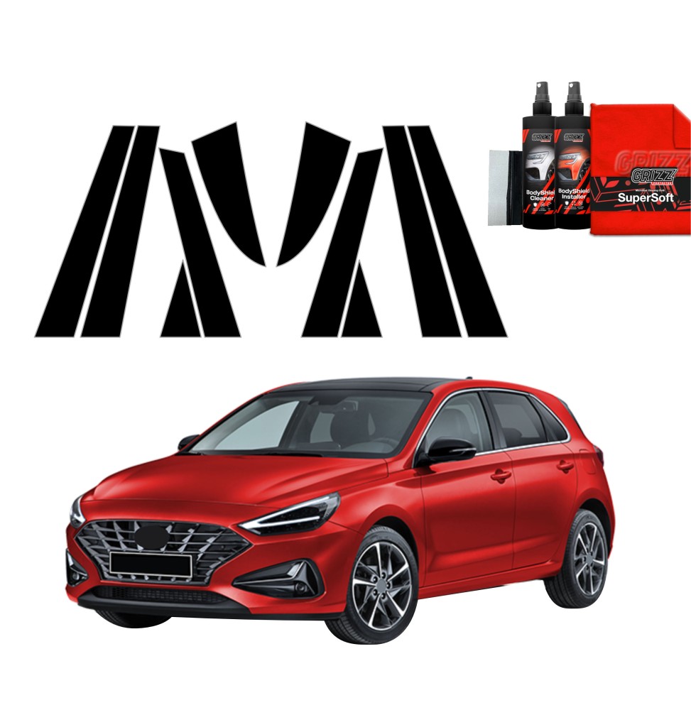 10w1 Czarna folia na słupki do Hyundai i30 Hatchback (2020-2026)