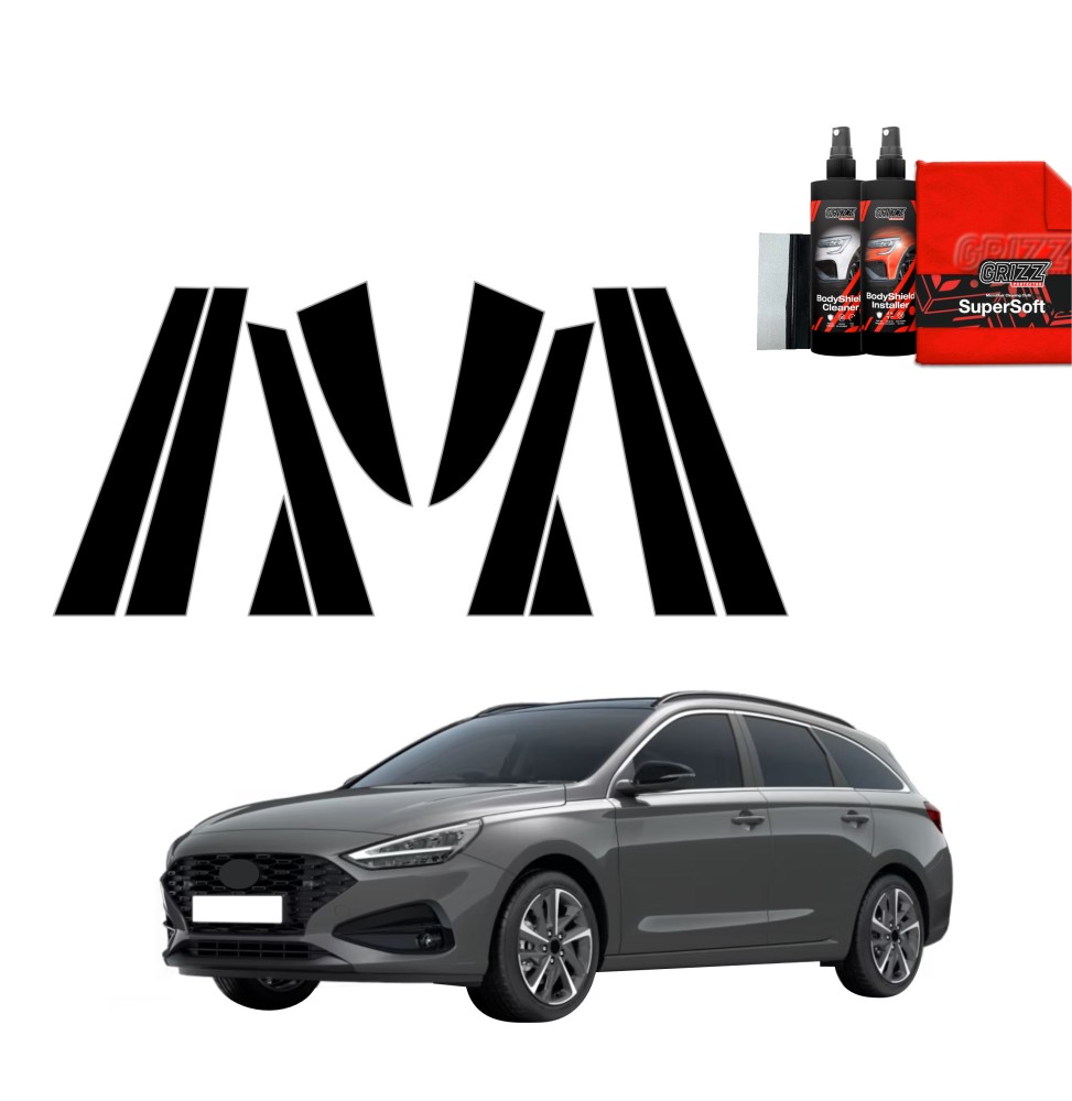 10w1 Czarna folia na słupki do Hyundai i30 Wagon (2020-2026)
