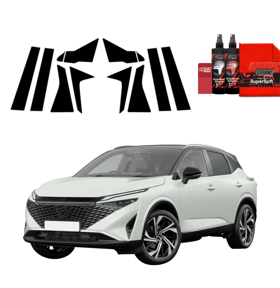 10w1 Czarna folia na słupki do Nissan Qashqai 3 Facelift (2024-2026)