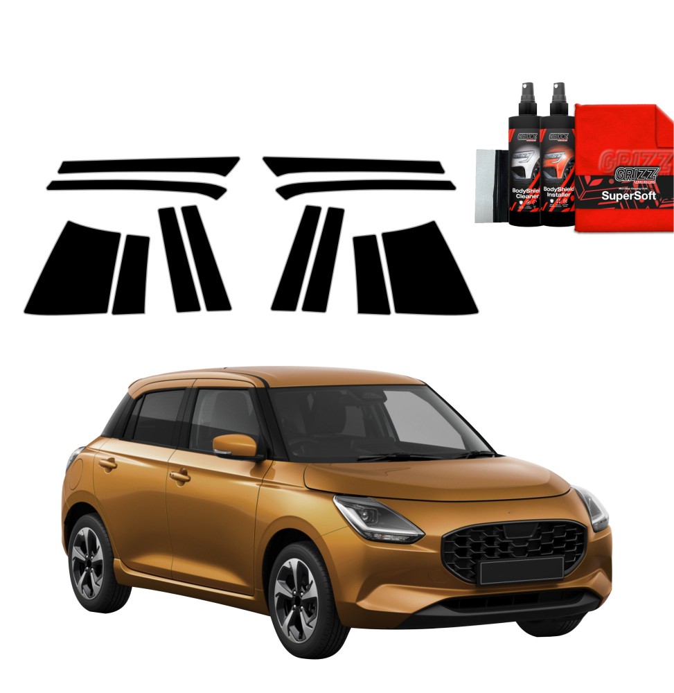 12w1 Czarna folia na słupki do Suzuki Swift (2024-2026)