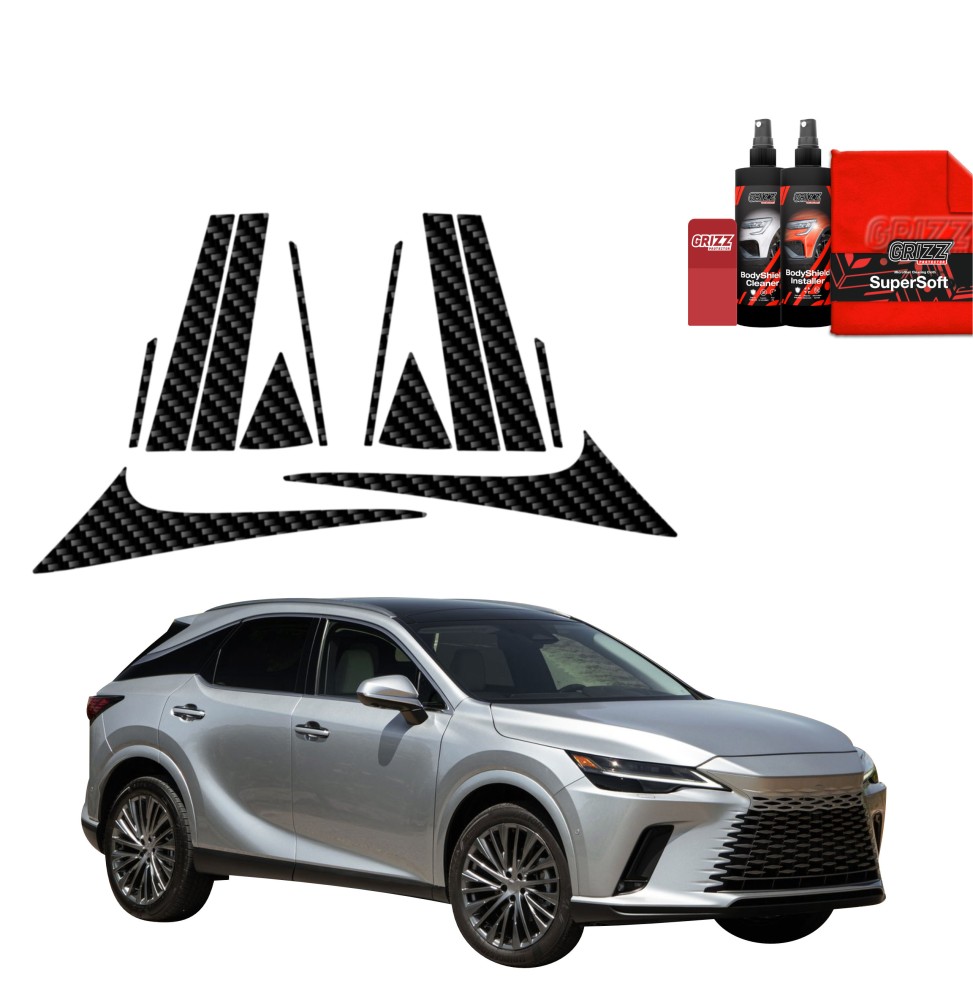 12w1 Folia karbonowa na słupki do Lexus RX 350h (2022-2026)