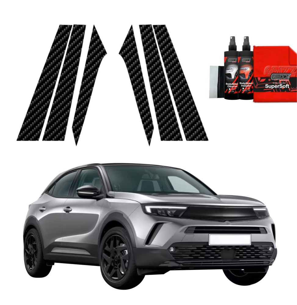 6w1 Folia karbonowa na słupki do Opel Mokka (2021-2026)