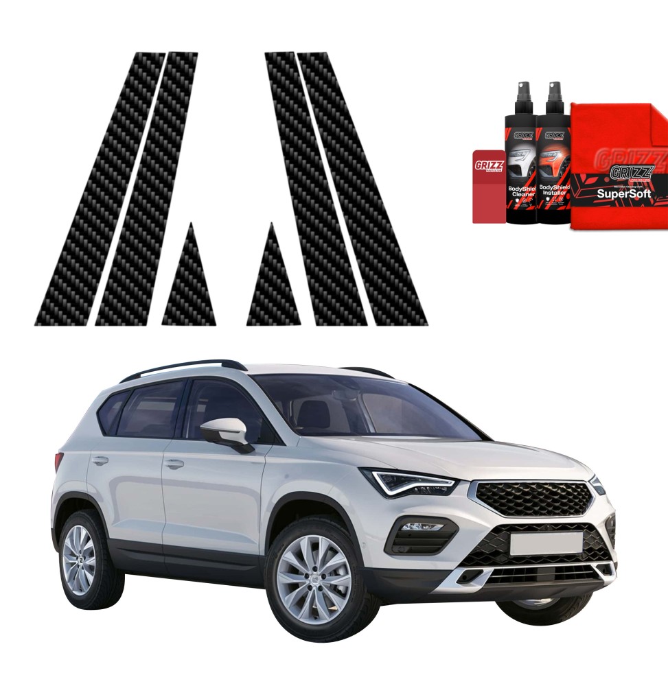 6w1 Folia karbonowa na słupki do Seat Ateca (2020-2026)